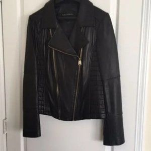 VIA SPIGA Black Leather Jacket